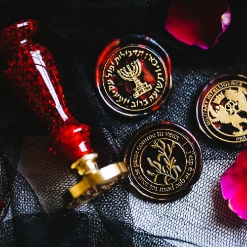 American Movie Fan Wax Seal Stamp Red Crystal Handle Lacquer Seal Envelope Invitation Decoration Christmas Gifts