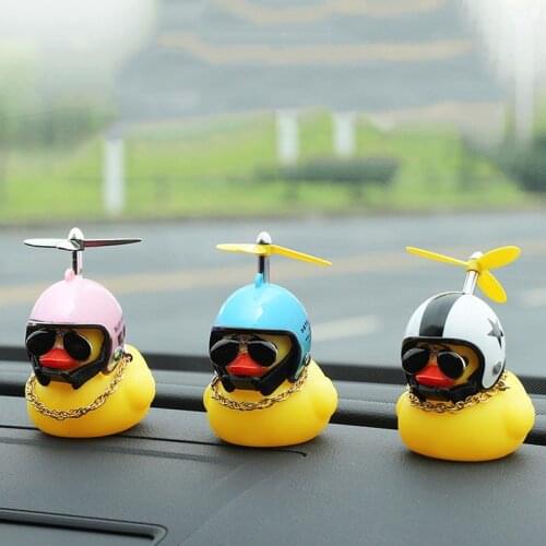 Car Goods Gift Broken Wind Helmet Small Yellow Duck Car Decoration Accessories Wind-breaking Wave-breaking Duck Cycling Decor