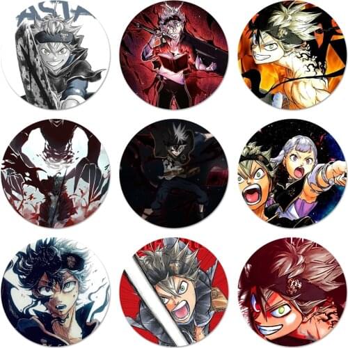 Black Clover Anime Cartoon Icons Pins Badge Decoration Brooches Metal Badges For Clothes Backpack Decoration 58mm