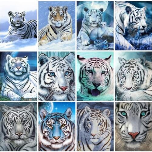 EverShine DIY Diamond Painting Full Square Tiger Mosaic Kits Diamond Embroidery Winter Cross Stitch Picture Rhinestones Wall Art