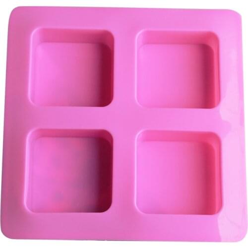 Soap Molds Square 4 Cavity Cake Decorating Tools Baking Accessories Cookie Cupcake Mould Silicone Food Grade handmade soap mold