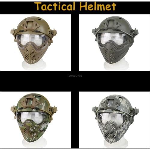 Quality Tactical Helmet Hunting Airsoft Gear Paintball Head Protective Face Mask Helmet Military Shooting Army Cs Combat Helmets