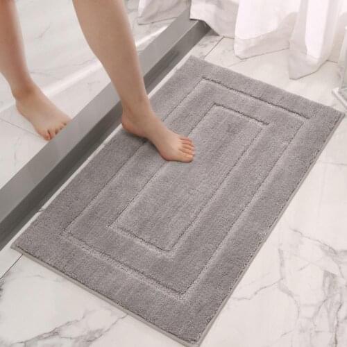 Bathroom Mats Non-slip Stains Resistant Polyester Soft Texture Bath Floor Mat for Kitchen
