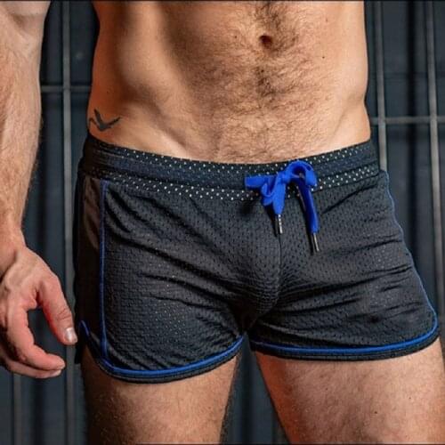 Summer Fitness Bodybuilding Shorts Mens Mesh Breathable Hollow Out Sexy Casual Short Pants Male Poplular Muscle Shorts