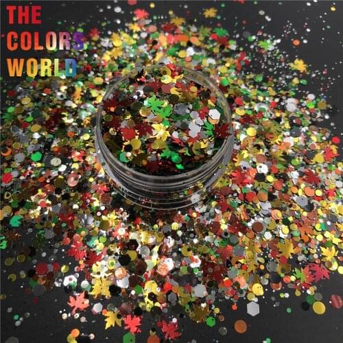 MM-766 Autumn Maple leaf Mix Nail Glitter Nail Art Decoration Resin Art On Tumblers And Molds Craft DIY Festival Accessoires