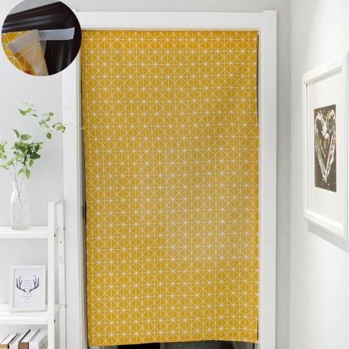 Fashion Door Curtain Don't Need Pole Easy Adhesive Velcro Processing Soft Cloth for Bar Kitchen Cabinet Widow Partition