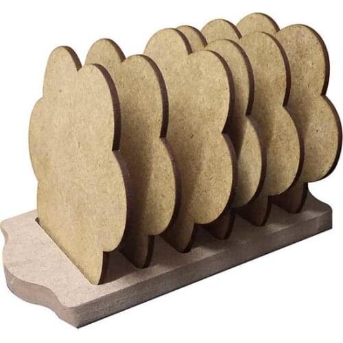 Daisy Cup Six Set Wooden Object CODE: B11 paintable decorative objects декоративные предметы под роспись