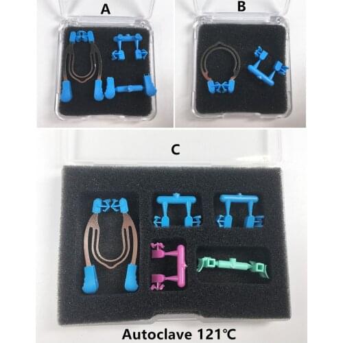 Set Dental Matrix Clip Clamps Hand Use Wedges Tinas Ring All in One Replacement Autoclave 121℃ Plier Type A