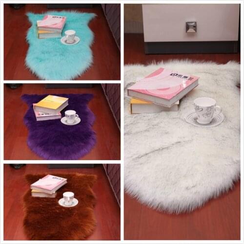 Sholisa Shaggy Shag Floor Area Rugs Faux Fur Sheepskin 6cm Pile Fluffy Carpet for Living Room Bedroom Home Deco