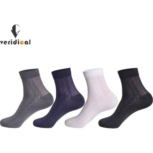 Veridical 5 Pairs/Lot Combed Cotton Man Short Socks Business Mesh Breathable Party Dress Long Socks Brand Calcetines Fit Eu39-45