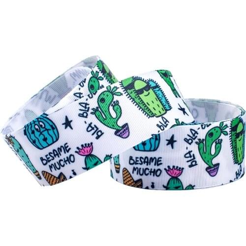 New 50 Yards cute Mexico ribbon pattern Printed Grosgrain,satin Ribbon