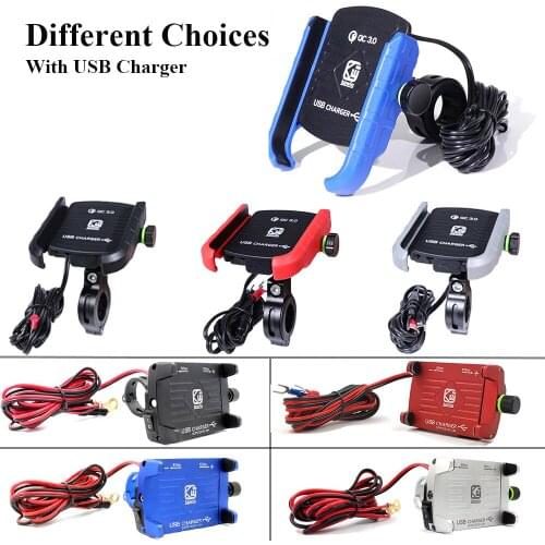 New Motorcycle Bicycle Mobile Phone Holder Stand Support USB Charger for Electric Car Motorbike Mountain Bike Holder with Switch