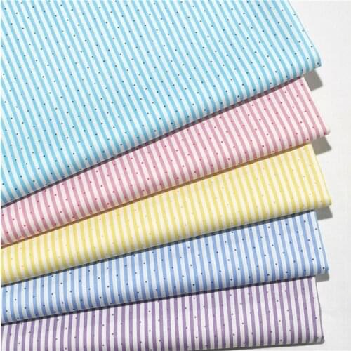 Striped Cotton Twill Fabric Printed Polka Dot Cotton Cloth For Baby Bed DIY sewing craft cotton material