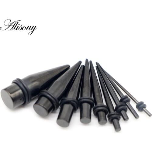 Alisouy 2pcs Steel Ear Tunnels Taper Stretching Gauges 1.6mm-10mm Ear Expander Body Piercing Jewelry Ear Plugs 14G-00G Men Women