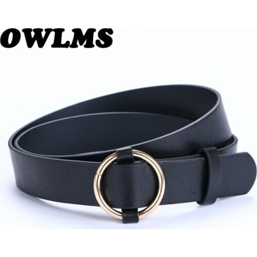New Casual strap Belts for women high quality waistband circle buckle womens dress accessories lady PU leather belt for jeans