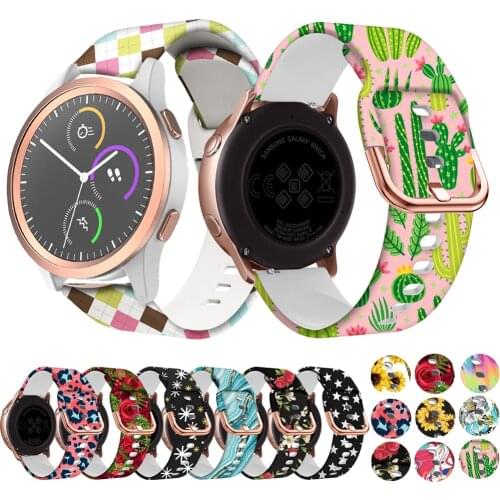 20mm Printing Silicone Watchband For Xiaomi Huami Amazfit GTS2 GTR 42mm Bracelet Band Strap For Garmin Forerunner 245 645 Correa