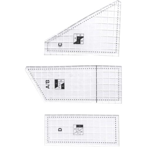 Measuring Instrument Templates Acrylic Sewing Ruler Create For Designer And Mother Non-Slip 3/4/5pieces Set Crazy Patch Block