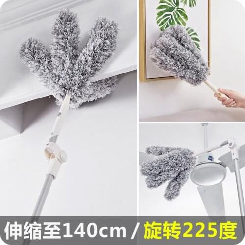 Long Handle Retractable Feather Duster Household Rotatable Curved Dust Cleaner Ceiling Sweep Microfiber Dust Brush