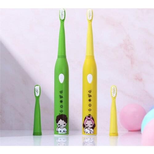 Sonic Childrens Electric Toothbrush Over 2 Years Old Teeth Cleaning Care Oral With 4 Brush Heads USB Charging