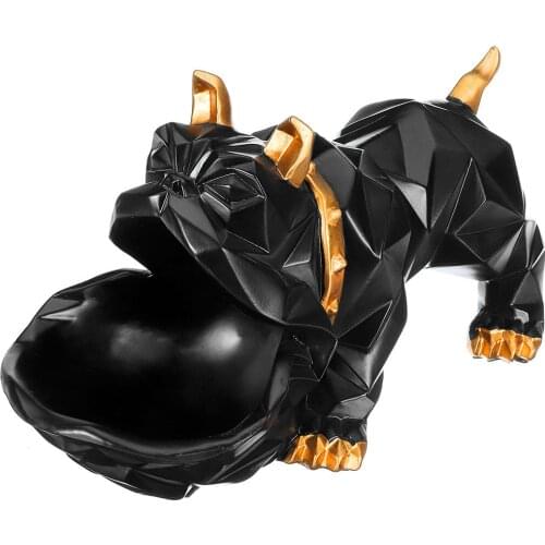 Cute Dog Figurines Statue Resin Sculpture Home Storage Decorations