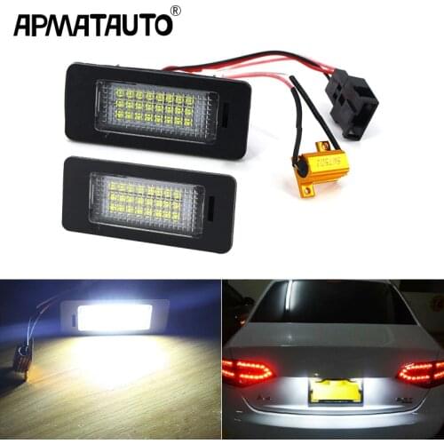 2pcs CANbus White LED license plate light lamp LED Plaque Lampe fit FOR Audi A4 S4 B8 A5 S5 TT Q5/ VW PASSAT 5D 2008 years