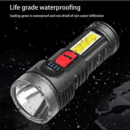 LED Flashlight Mini Portable Lamp USB Rechargeable COB Torch light Ultra Bright Emergency Lantern For Camping Hiking Outdoor