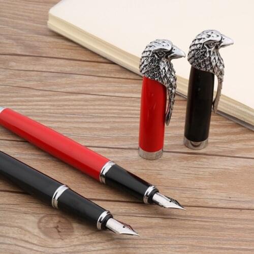 High quality brand eagle statue gift Fountain Pen black red silver signature calligraphy Stationery Office supplies ink pens new