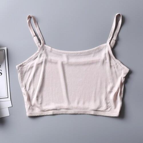 Womens 30% Real Silk 70% Viscose Basic Non-Pads Mini Camisole Half Cami Bandeau Tube Top 3088