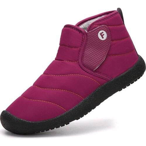 Winter plus velvet warm men women snow boots Waterproof couple cotton shoes Comfortable women boots Non-slip men boots Large 46