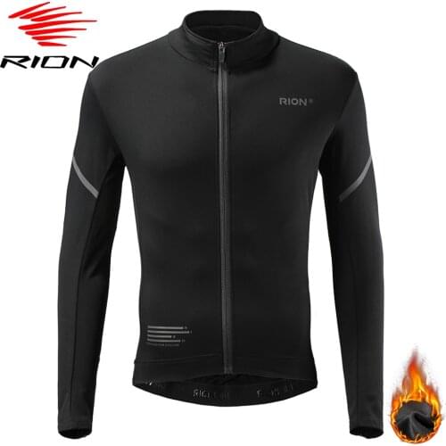 RION Cycling Mens Winter Jacket Windbreaker Windproof Thermal Warm Jackets Men Bike Clothing Reflective Long Sleeves Coat