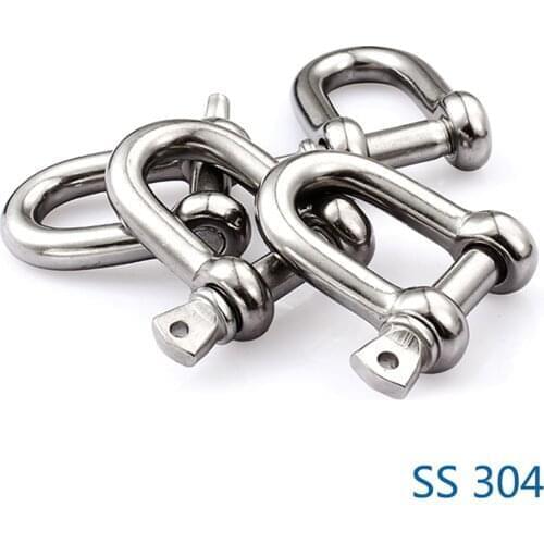 1-5PCS/Lot Stainless Steel U-Bolts Cable Buckle D-Shaped Cufflinks Shackle M10/M12/M16/M20 Type U Sling Rope Screw Hook