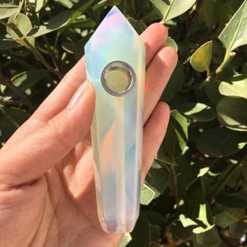 1pcs Natural opal crystal quartz Stone Smoking Pipe for tobacco