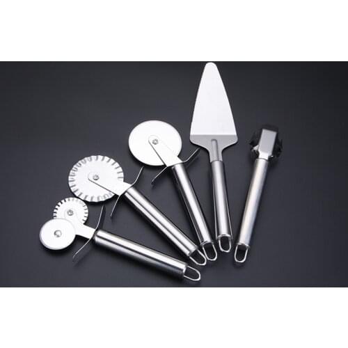 1PC New Stainless Steel Double Roller Pizza Knife Cutter Pastry Pasta Dough Crimper Round Hob 4cm Lace Wheel Kitchen tool PM 014