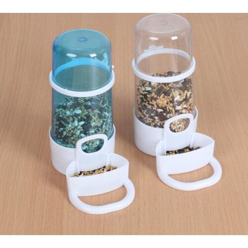 1PCS Pet Feeder Automatic Clear Bird Feeder Pet Food Dispenser with Clip for Squirrel Hamster Cup Bowls For Pet Parrot Cage