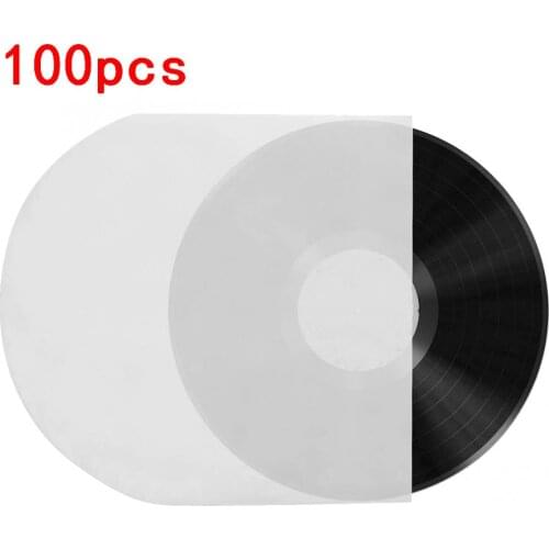 100pcsPE 7inch Paper Vinyl Record LP LD Record Plastic Bags Antistatic Record Sleeves Outer Inner Plastic Clear Cover Container