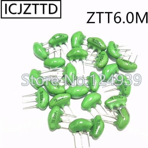 100pcs Ceramic 3P ZTT6.0M ZTT6M 6M 6.0M 6.000MHZ 6MHZ DIP-3 ZTT6.00MG ZTT6.0MG ZTT6.0MT ZTT6.00MT 8MHZ 8M ZTT8.00MG ZTT8.0MT 8.0