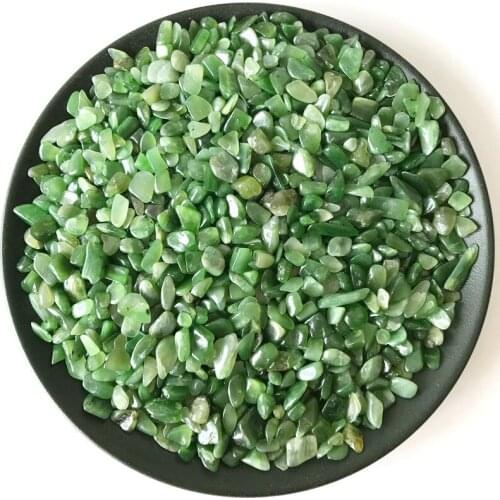 100g Green Jasper Crystal Gravel Mineral Crystal Chip Beads Home or Fountain Decor Tumbled Stone Degauss Healing Reiki