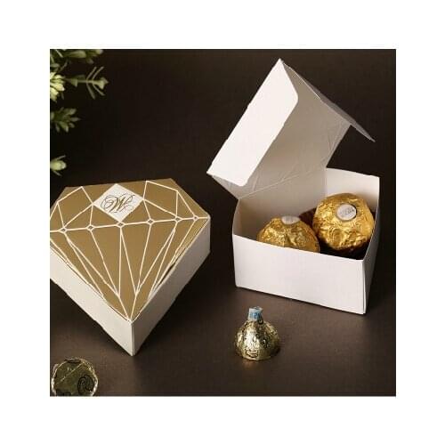 19 100pcs/Lot Paper Candy Box Gold Wedding Favors And Gifts Event Party Supplies Kids Baby Favors