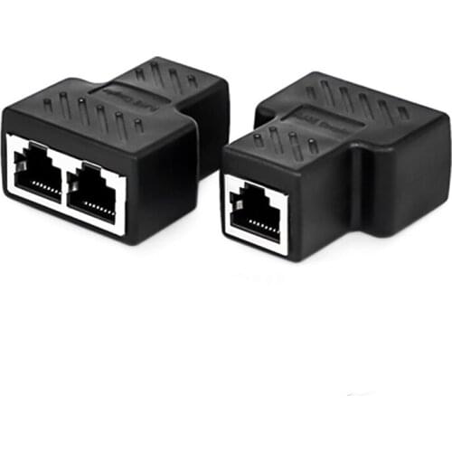 2 Port RJ45 Splitter Adapter LAN Network Ethernet Extender Connector Plug Lot