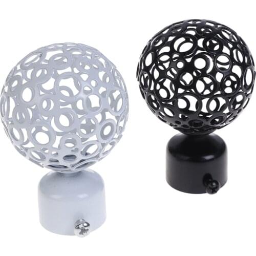 2Pcs 22mm 28mm Dia Drapery Curtain Rods Iron Ends Caps Finials Accessories