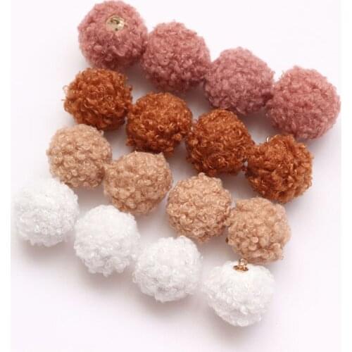 20 PCS 24mm New Autumn Winter Temperament Gentle Wool Bulb Charms Pendant Earring Accessories For Jewelry Making