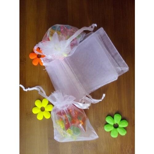 11*16cm 2000pcs Organza Bag white Drawstring bag jewelry packaging bags for tea/gift/food/candy small transparent pouch Yarn bag