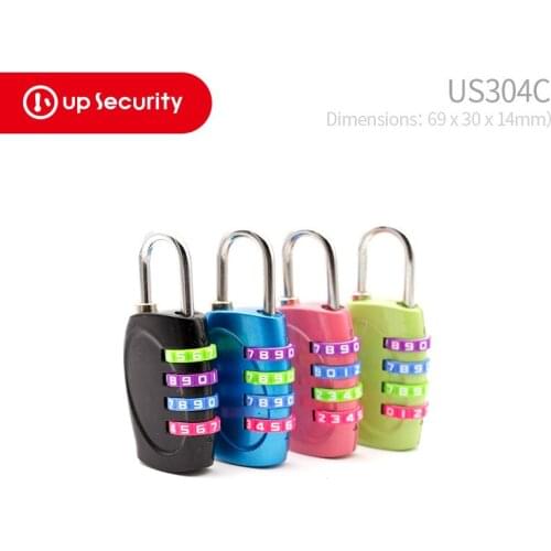 4 Dial Digit Password Lock 30x67x14mm Combination Suitcase Luggage Metal Code Password Lock Padlock Multi Colors
