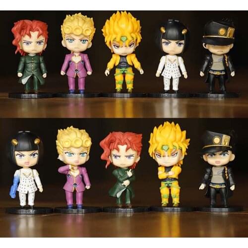 5 Styles Anime JoJo Bizarre Adventure Action Figure Jotaro Kujo Noriaki Kakyoin Q Movable Model Toy Collectibles Gifts Full Set