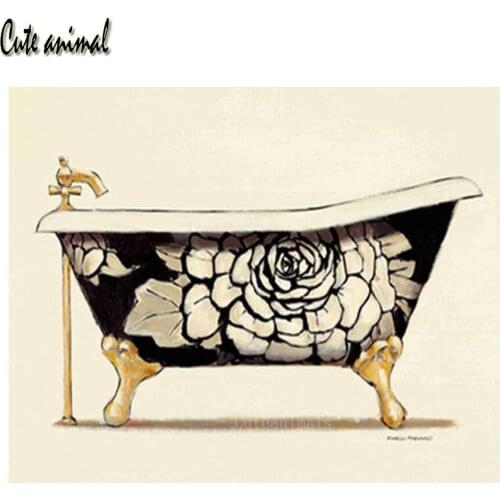 Diamond Painting 5D DIY diamond Bathtub toilet decoration Full Square Round drill diamond Mosaic diamond Embroidery Cross Stitch