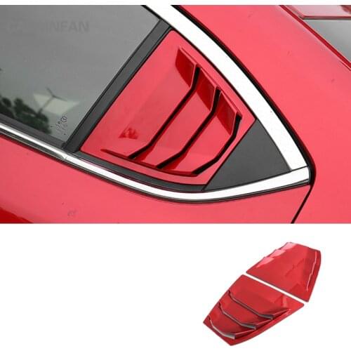 2PCS Car Accessories Red /carbon fiber Rear Window Side Louvers Vent Panel Trim For Mazda 3 Axela 2014 2015 2016 2017 2018 C1192