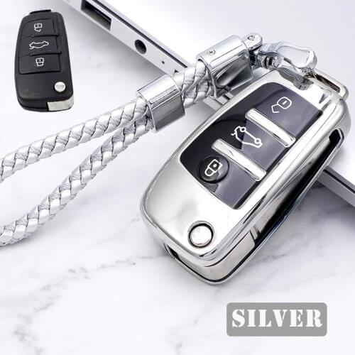 TPU Car Key Case Full Cover Protect Shell For Audi A1 A3 A4 A5 Q7 A6 C5 C6 Car Holder Shell Remote Cover Car-Styling keychain