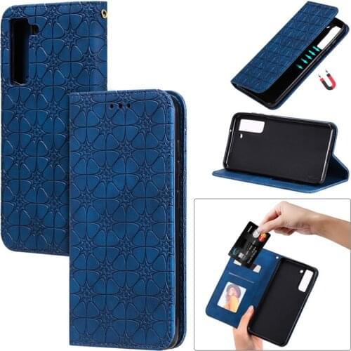 S21 FE Emboss Lucky Flip Case For Samsung Galaxy S21 S 21 FE Leather Wallet Case Magnet Card Book Shell for Galaxy S21 FE Cover