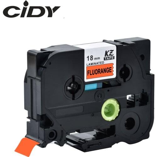 CIDY Tze-B41 Tz-B41 Black on Fluorescent orange Laminated Compatible Brother P touch 18mm tze B41 TZ B41 Label Cassette ribbon