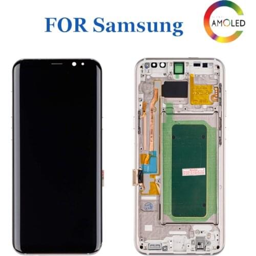 Super AMOLED For Samsung Galaxy S8 S8 plus G955f G950F G950U G950FD Lcd Display Touch Screen Digitizer With Frame